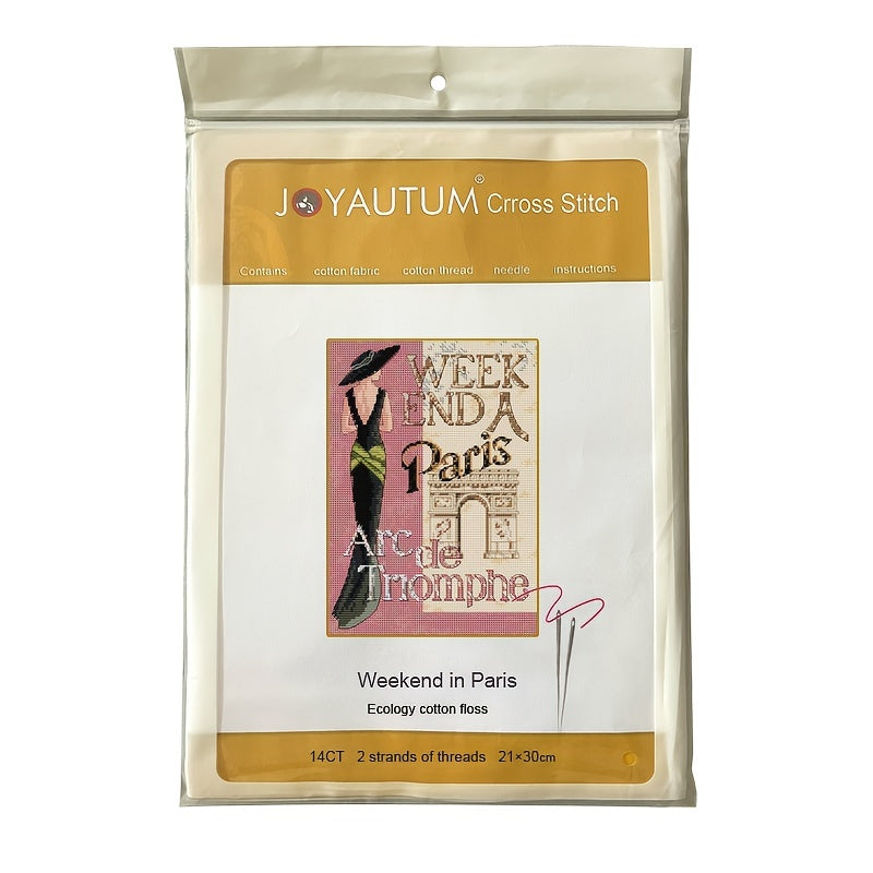 Beginner Cross Stitch Kit Handwork Embroidery Thread Needles Printed Cloth