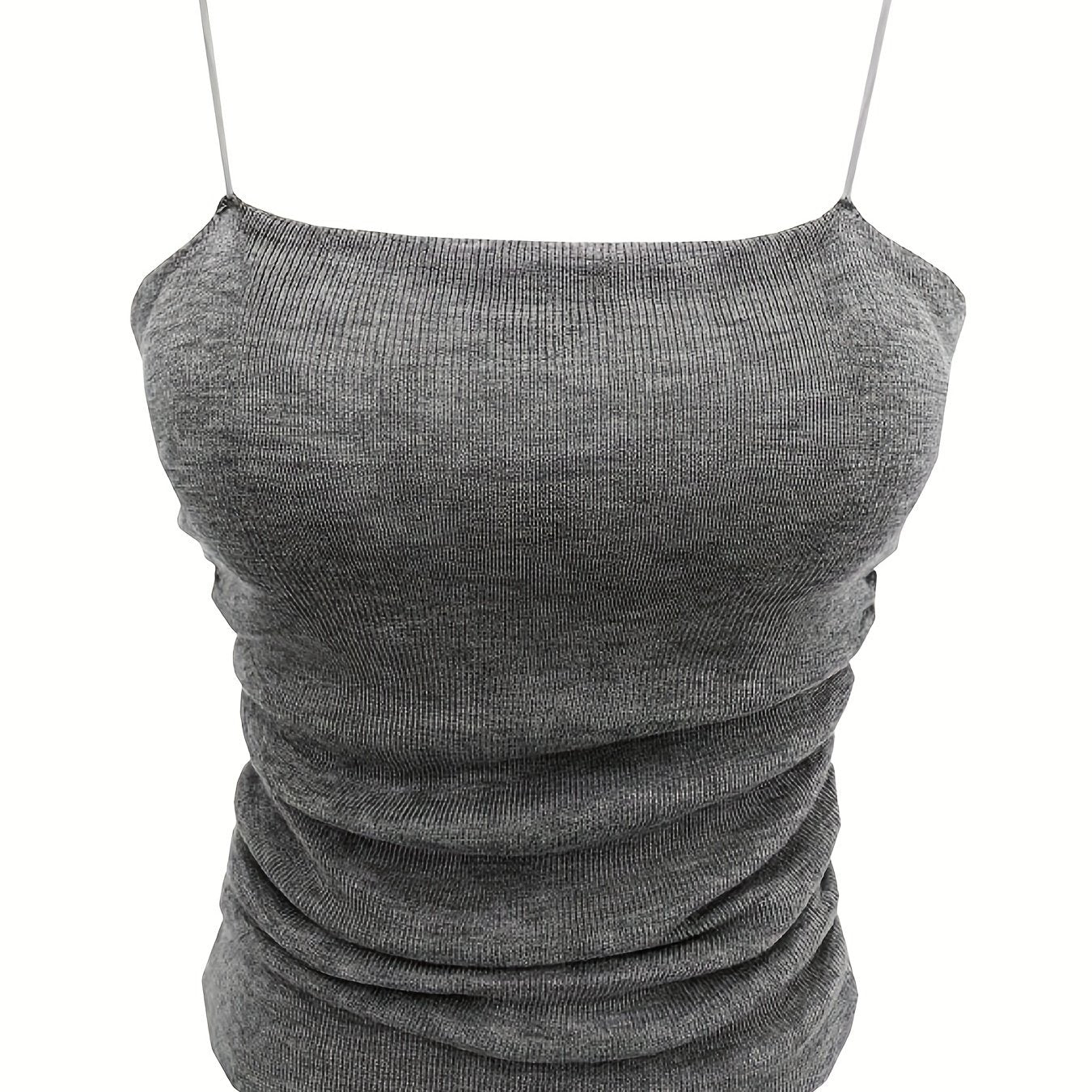 Ruched Spaghetti Strap Sleeveless Cami Top Sexy Summer Women's Clothing