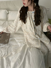Floral Print Pajama Set Long Sleeve Top & Pants