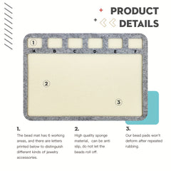 Hobbyworker Beads Mat for Beading Jewelry Making with Grids