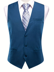 Vintage Style Waistcoat Single Breasted V Neck Vest for Men