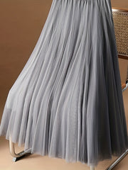Pleated Tulle Skirt for Women Spring & Fall Wear