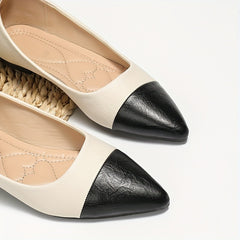 Women's Cap Toe Flats Soft Sole Slip On Shoes
