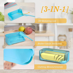 Butter Dish Butter Cutter Box With Transparent Cover Butter Keeper
