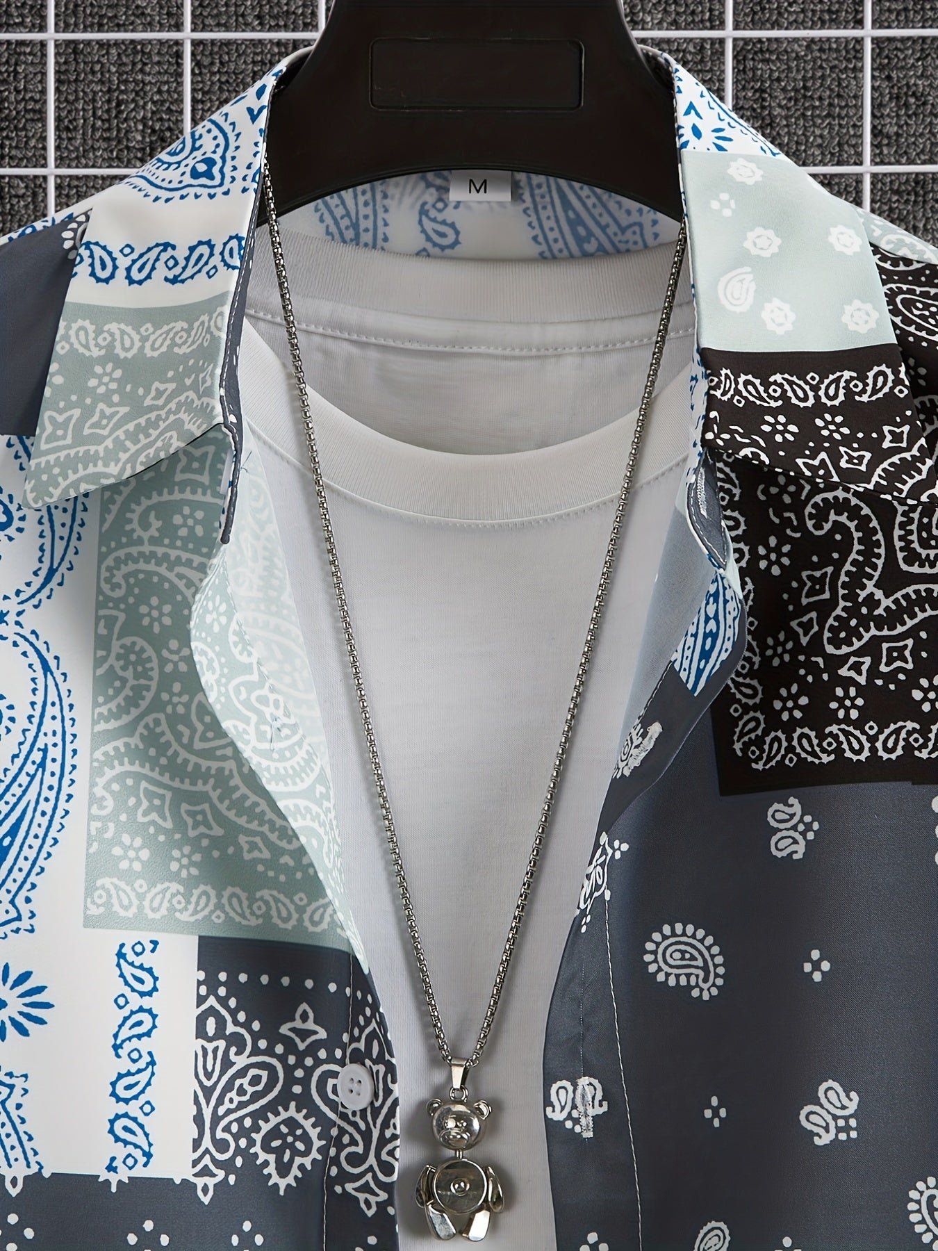 Men's Paisley Pattern Short Sleeve Shirt