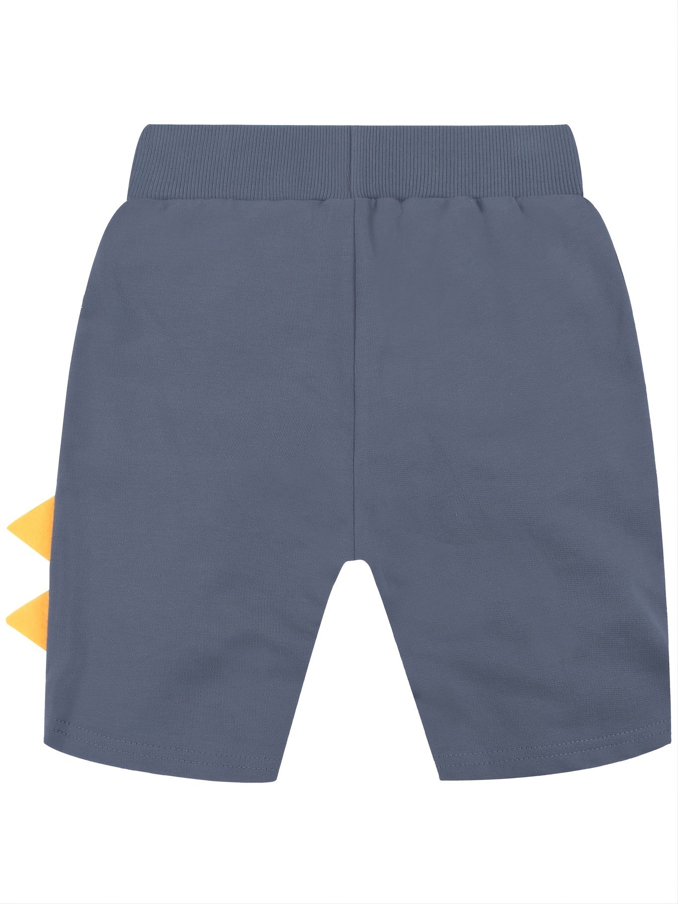 Boys Space Rocket Print Elastic Waist Shorts