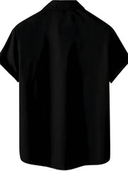 Stripe Print Men's Casual Shirt With Chest Pocket