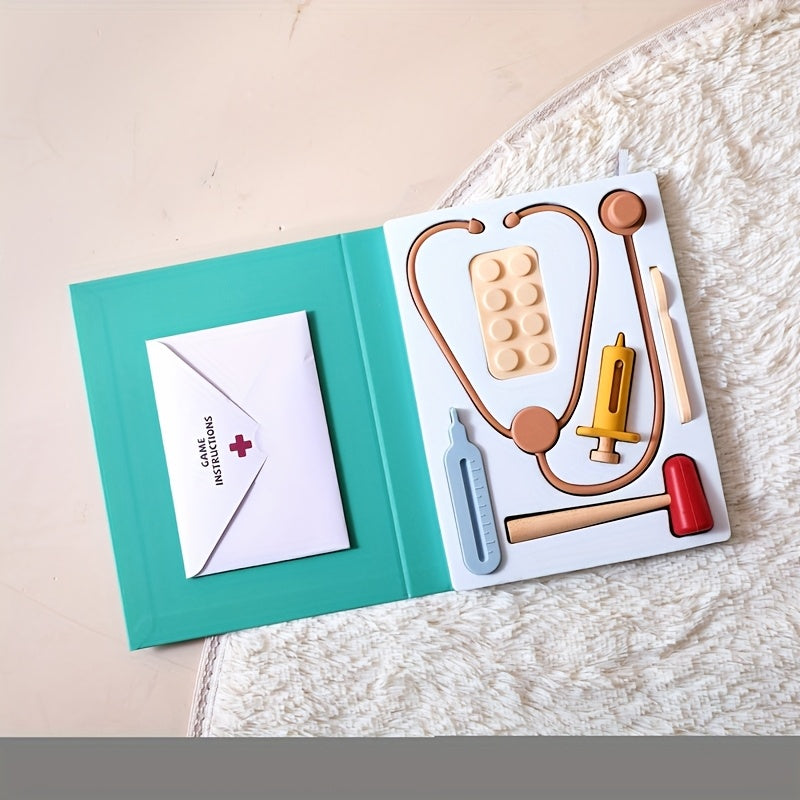 Silicone Doctor Toy Set Play Doctor Kit with Stethoscope Playset and Playmat
