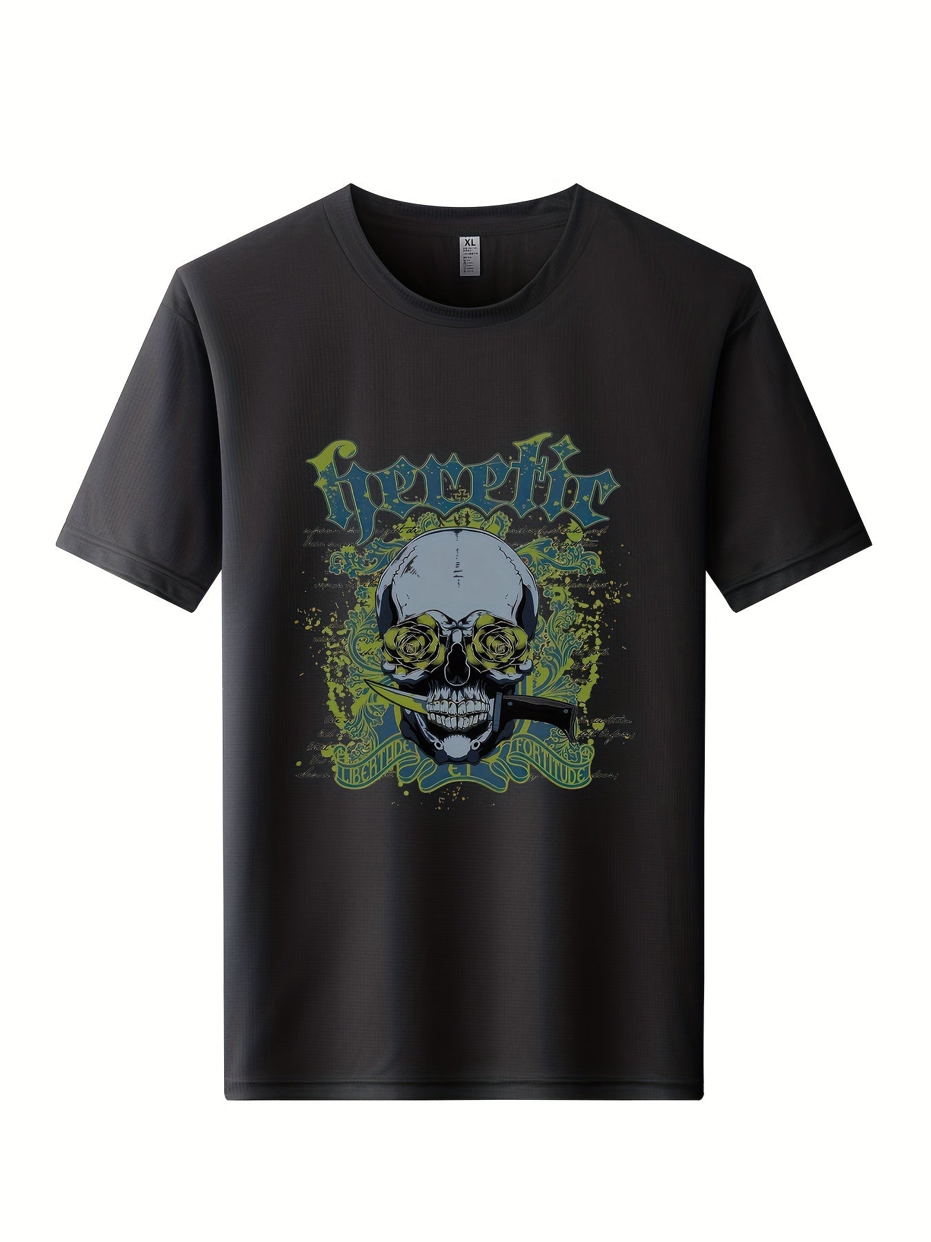 Skeleton Pattern Print Men's Graphic Crew Neck Active T shirt