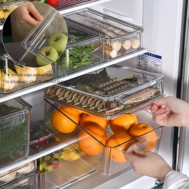 Plastic Refrigerator Storage Box with Lid Fresh Keeping