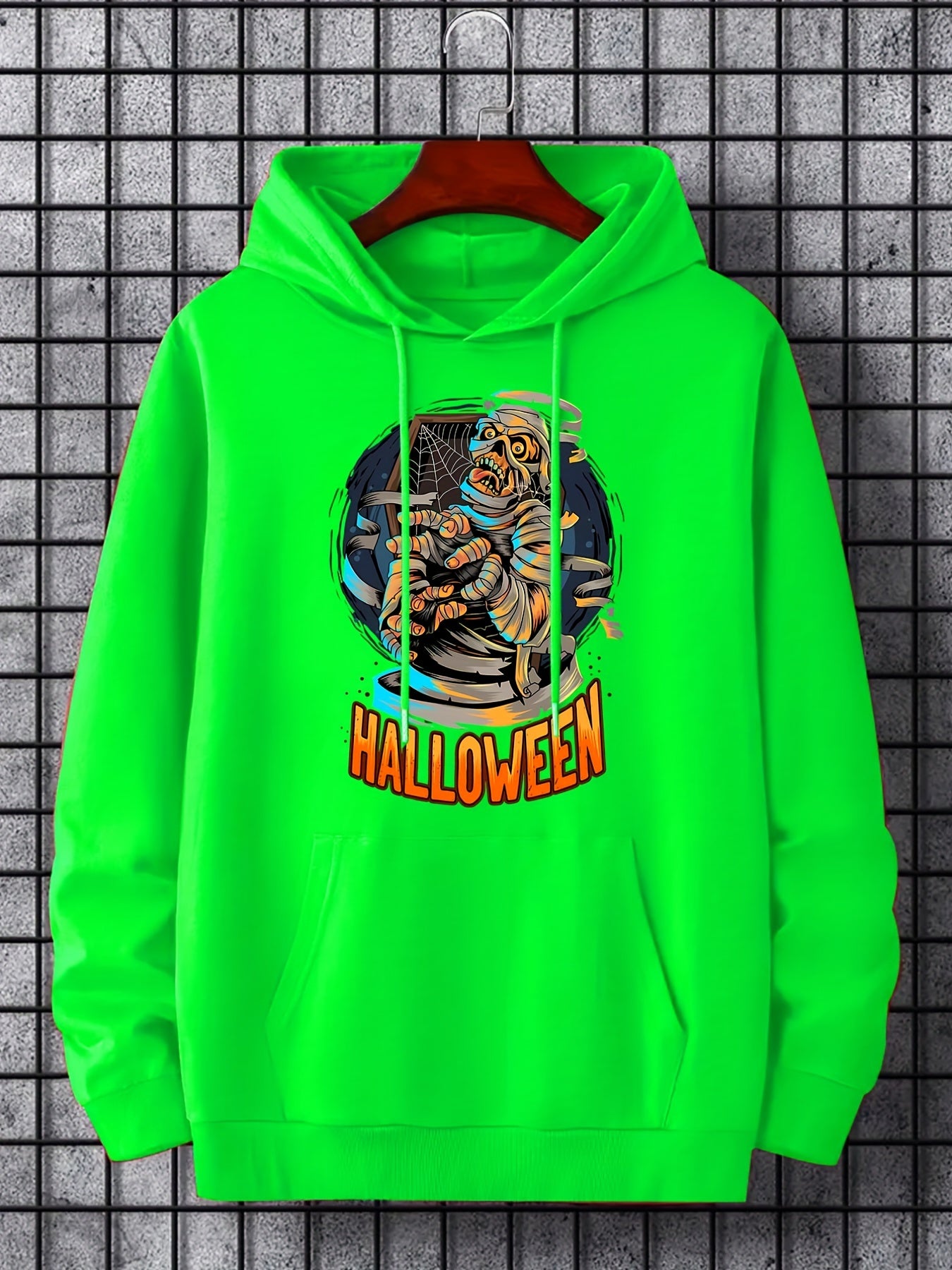 Men's Mummy Skeleton Graphic Hoodie Halloween Style
