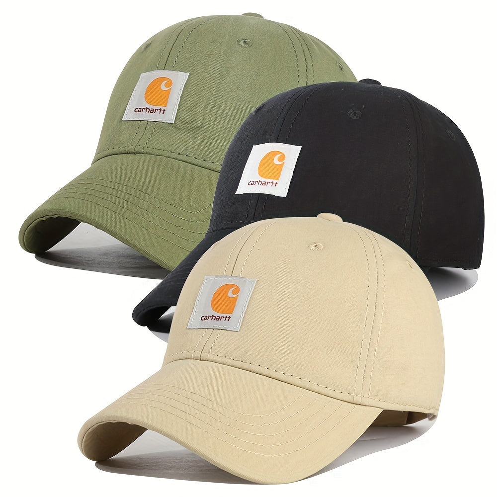 Label Patch Casual Baseball Cap Solid Adjustable Golf Sun Hat Unisex