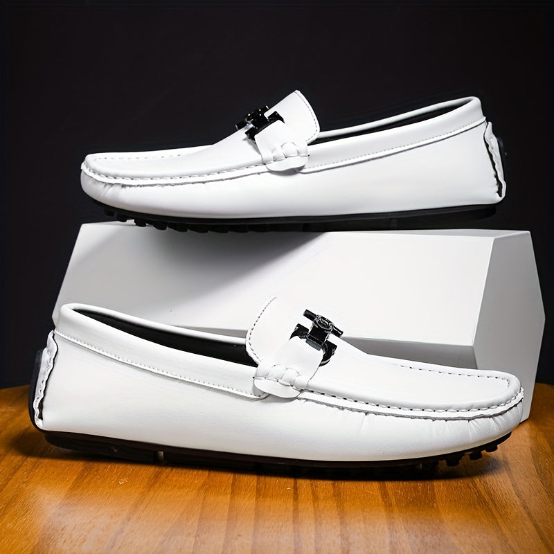 Men's Moc Toe Loafer Shoes Metallic Decor Slip On Shoes Spring Summer