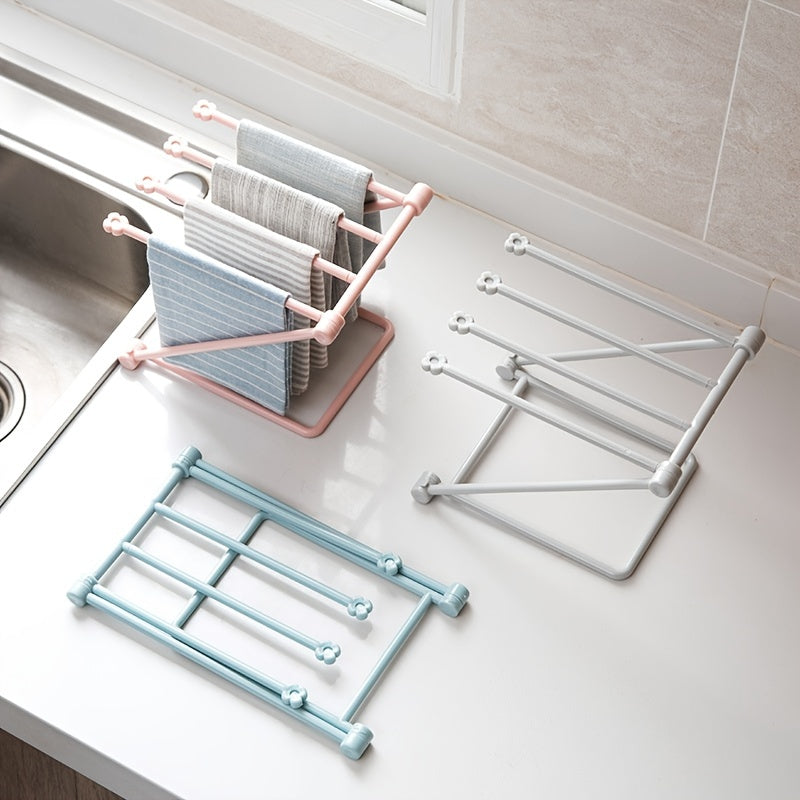 1pc Folding Vertical Desktop Storage Rack For Kitchen