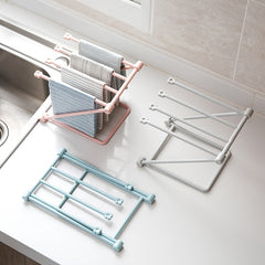 1pc Folding Vertical Desktop Storage Rack For Kitchen