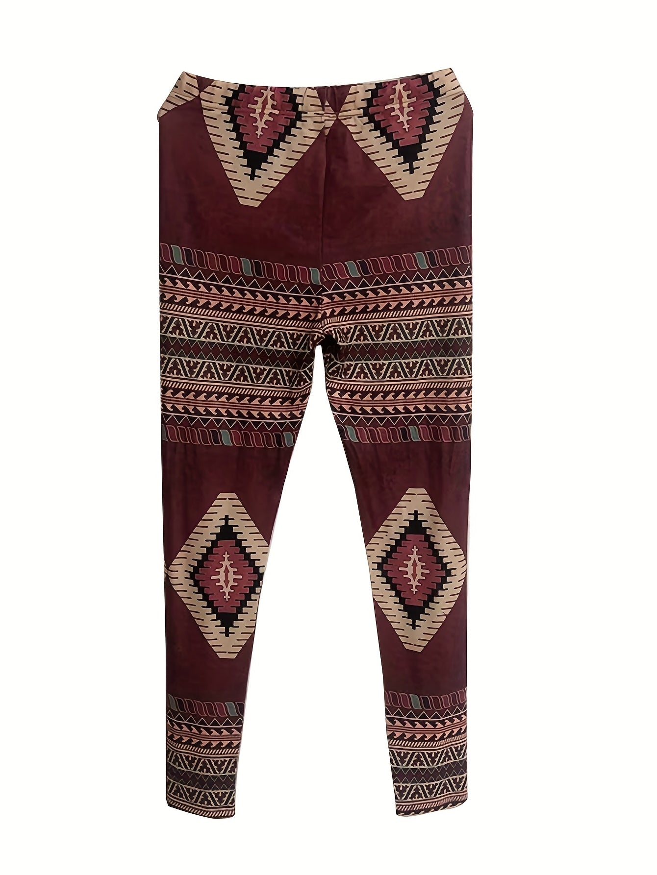 Geometric Pattern Skinny Leggings High Waist Stretchy Leggings
