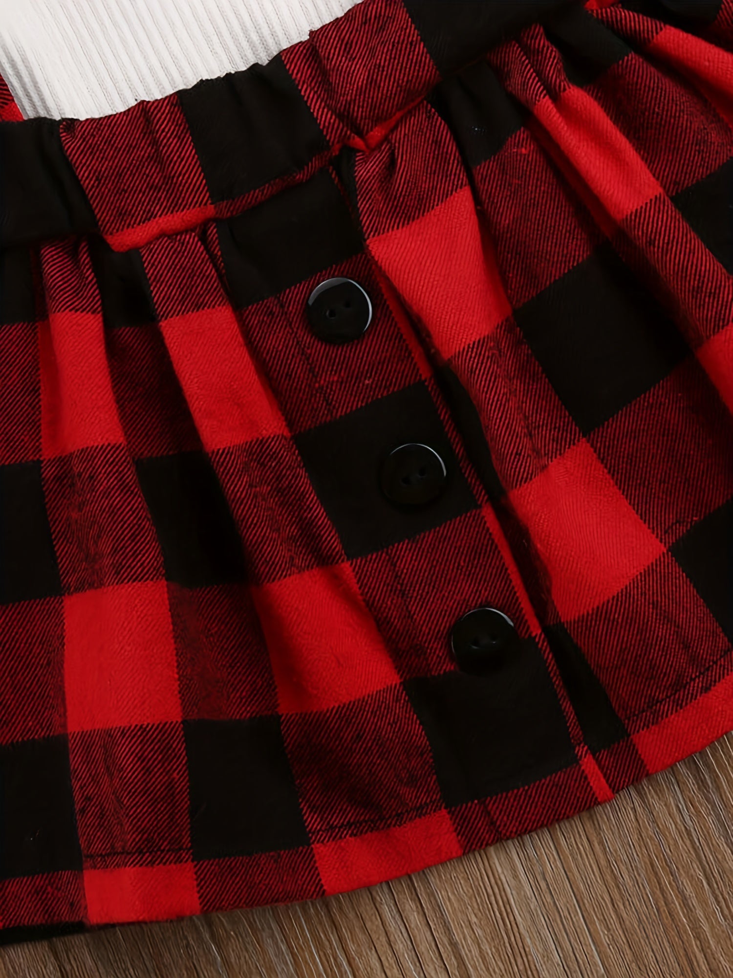 Baby Girl Christmas Plaid Romper Tutu Dress Outfit