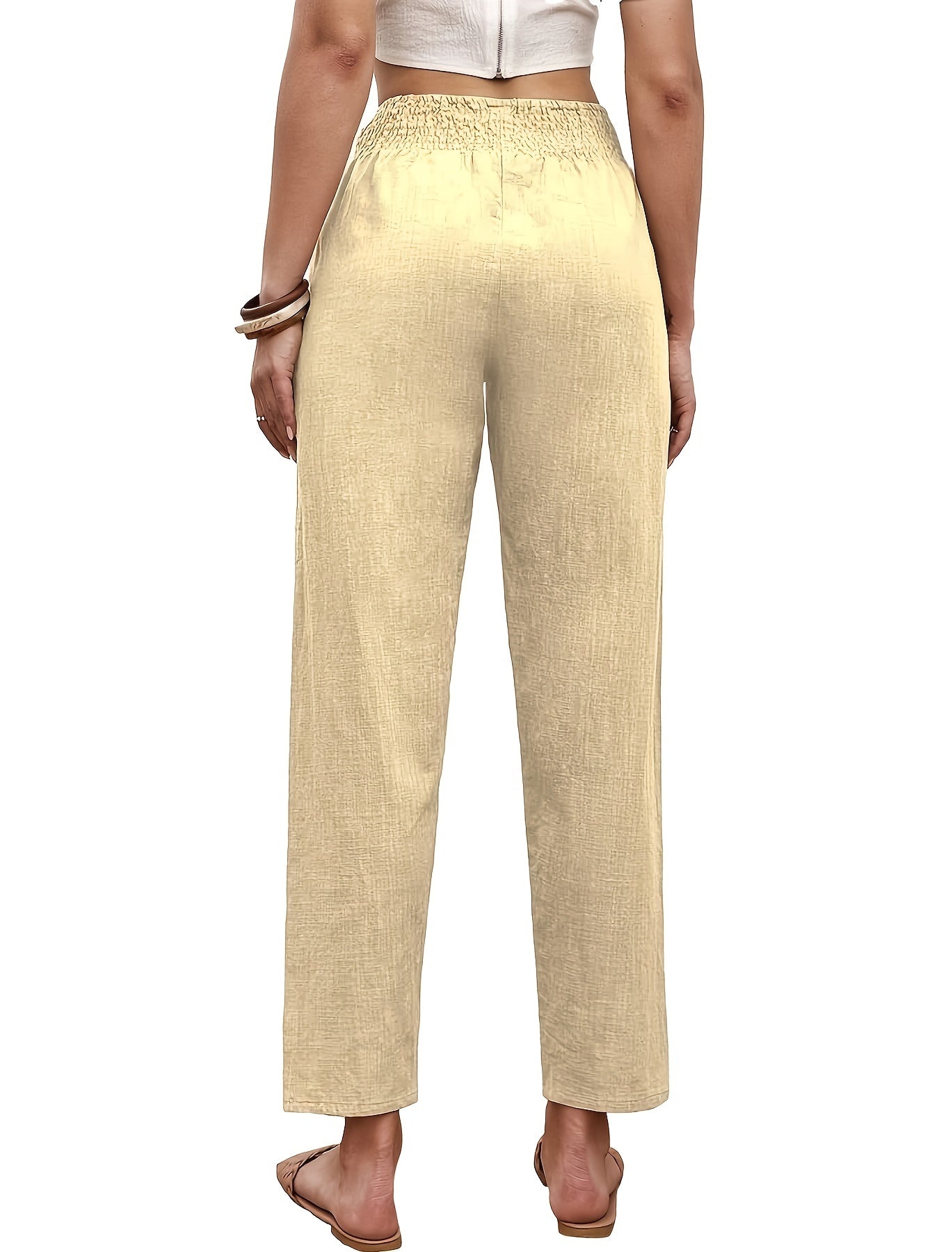 Drawstring High Waist Cropped Pants