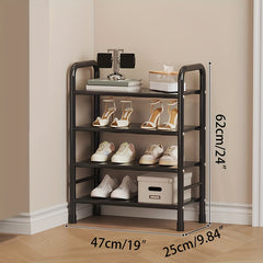 Large Capacity Metal Shoe Rack for Household Use - Functional Storage Shoe Rack