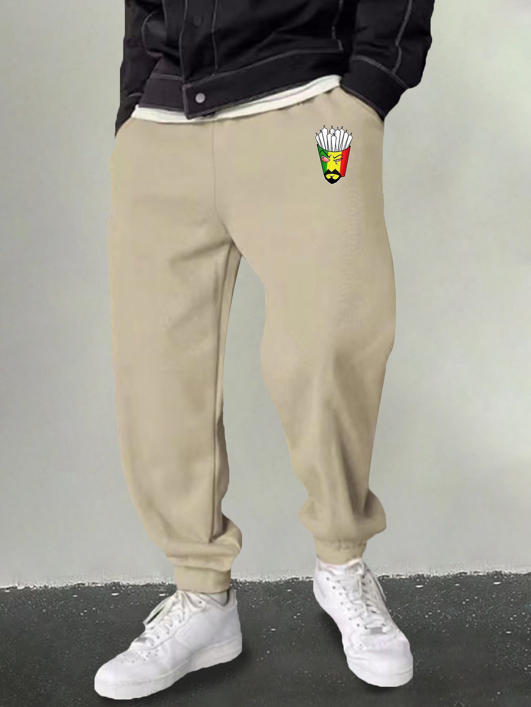Men's Cartoon Candles Print Joggers Casual Sweatpants