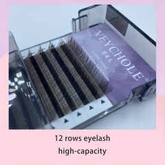 12 Rows YY Shape Cluster Lashes Natural Long Eye Lash Extension