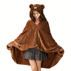 Multifunctional Polar Fleece Blanket, Winter Office Wearable Shawl