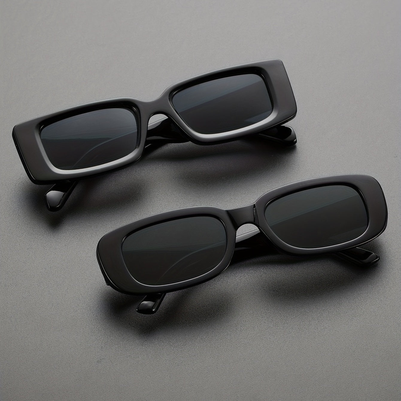 Square Frame Sunglasses Vintage Eyewear With Glasses Case