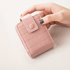 Mini Lipstick Bag with Mirror Crocodile Embossed Cosmetic Case