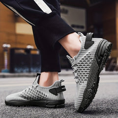 Men's Geometric Print Mesh Sneakers Outdoor Running Shoes
