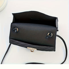 Chic Faux Leather Crossbody Bag in Pink/Green