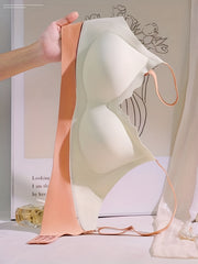 Wireless Colorblock Bra Full Coverage Breathable Women's Lingerie