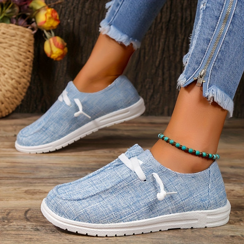 Women's Lightweight Flat Canvas Slip-On Loafers