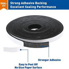 Door Weather Stripping 1/2"X1/8" Window Door Seal Strip 50ft