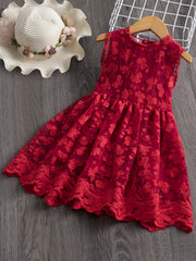 Lace Embroidered Tank Dress & Mesh Princess Dress