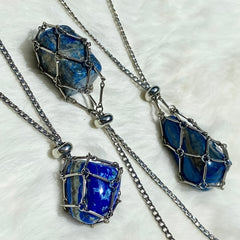 Crystal Holder Cage Copper Necklace DIY Jewelry