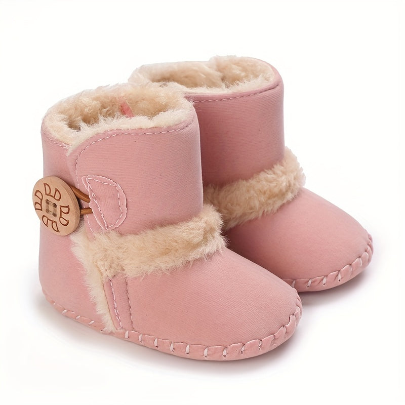 Baby Girls Soft Warm Plus Fleece Boots for Autumn and Winter