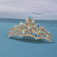 Girl's Rhinestone Crown Hair Comb - Princess Decorative Hair Accessory