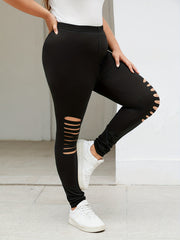 Cut Out High Rise Skinny Leggings Women's Medium Stretch Pants