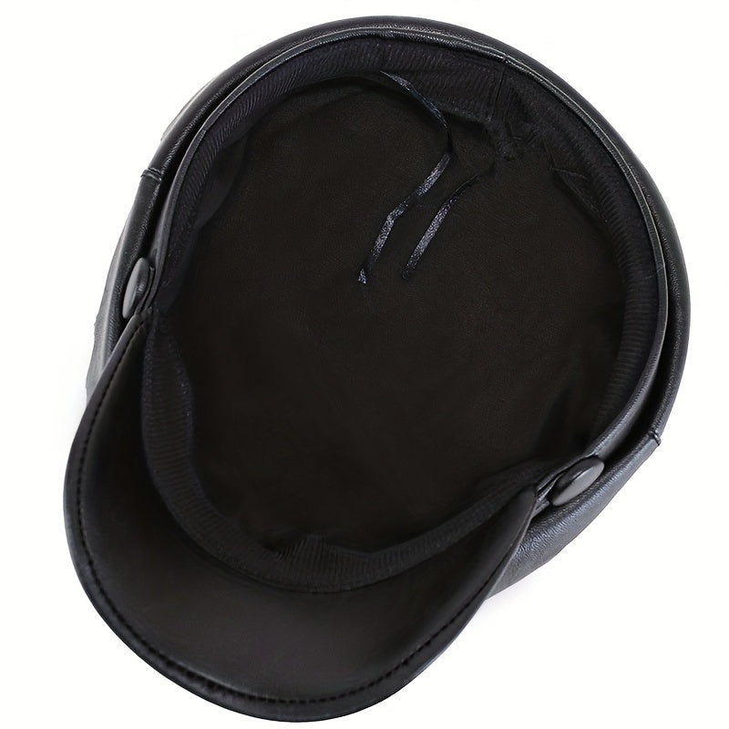 PU Leather Beret Cap Waterproof Berets British Style Women Painters Hats