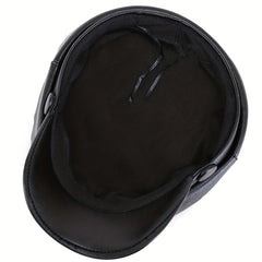 PU Leather Beret Cap Waterproof Berets British Style Women Painters Hats