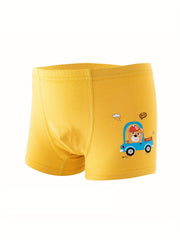 4pcs Boys Teen Cartoon Print Boxer Briefs Clothes