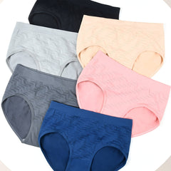 6pc Textured Briefs Comfy & Stretchy Intimates Panties Women's Underwear