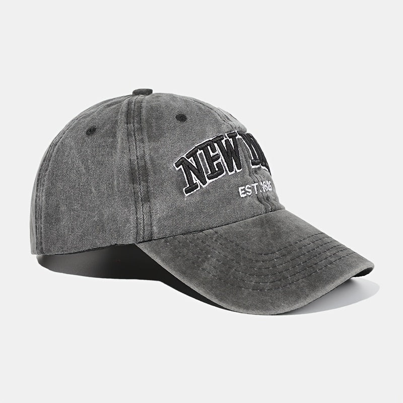 Kids Distressed Baseball Cap YORK Embroidery Sun Protection Hat