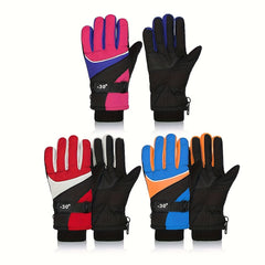 Kids Winter Skiing Gloves Waterproof Windproof Warm Outdoor Sports 6-8 Years