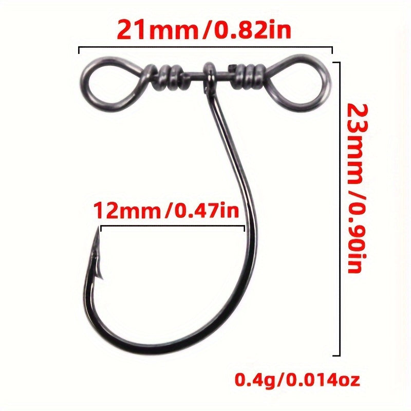 20pcs Balance Nickel Crank Hook w/ Double Eye Swivel Fishing Supplies