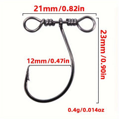 20pcs Balance Nickel Crank Hook w/ Double Eye Swivel Fishing Supplies