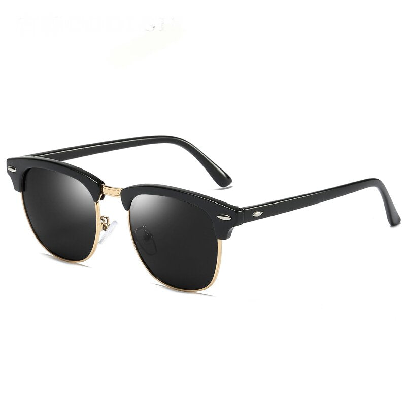 Women's Polarized Sunglasses Vintage Semi Rim Sunscreen Unisex Shades