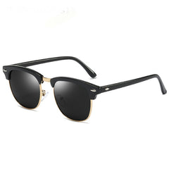 Women's Polarized Sunglasses Vintage Semi Rim Sunscreen Unisex Shades