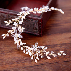 Baroque Wedding Hair Comb Golden Leaf Bridal Hair Piece