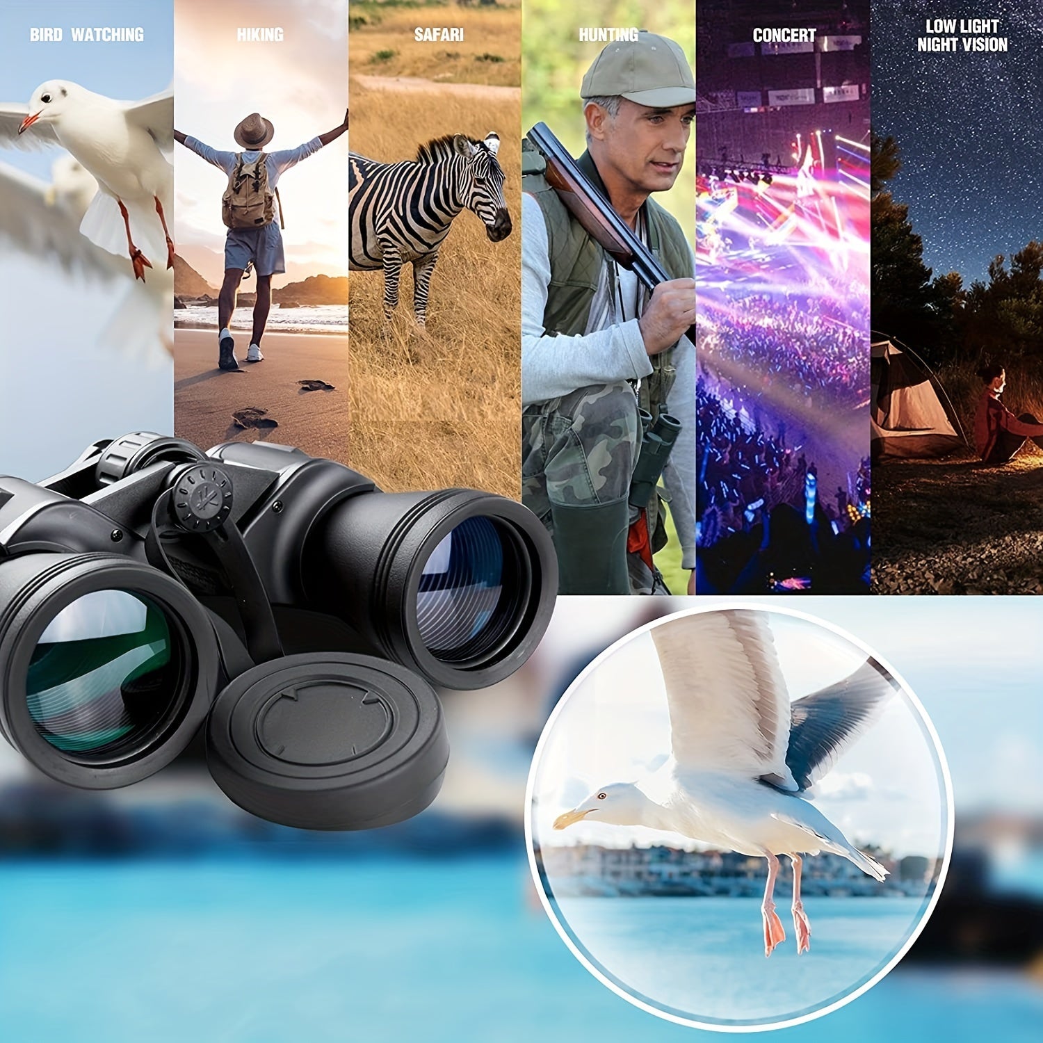 20x50 Compact Binoculars Adults Kids Bird Watching Travel Wildlife Outdoor